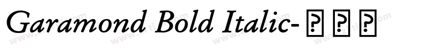 Garamond Bold Italic字体转换